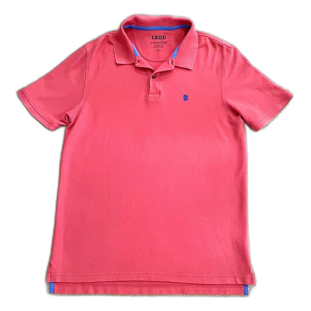 IZOD Shirt Mens Advantage Performance Collared Short Sleeve Pullover Polo Size L